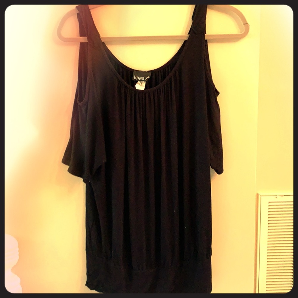Black Cold Shoulder Top